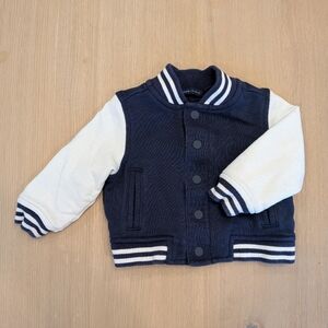 Janie And Jack Navy and White Varsity Jacket